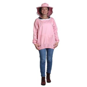 Γυναικεία Μελισσοκομική Μπλούζα με Μάσκα-Προσωπίδα Τούλι-Πανί Ροζ Apimax