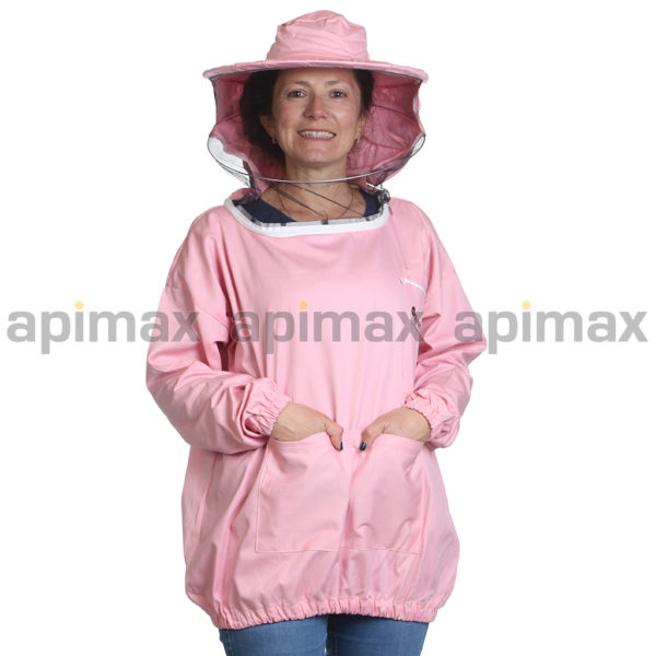 Γυναικεία Μελισσοκομική Μπλούζα με Μάσκα-Προσωπίδα Τούλι-Πανί Ροζ Apimax