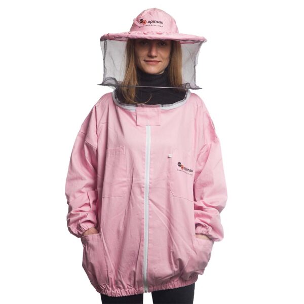 Γυναικείο Μελισσοκομικό Μπουφάν με Μάσκα-Προσωπίδα Τούλι-Τούλι Apimax Ροζ