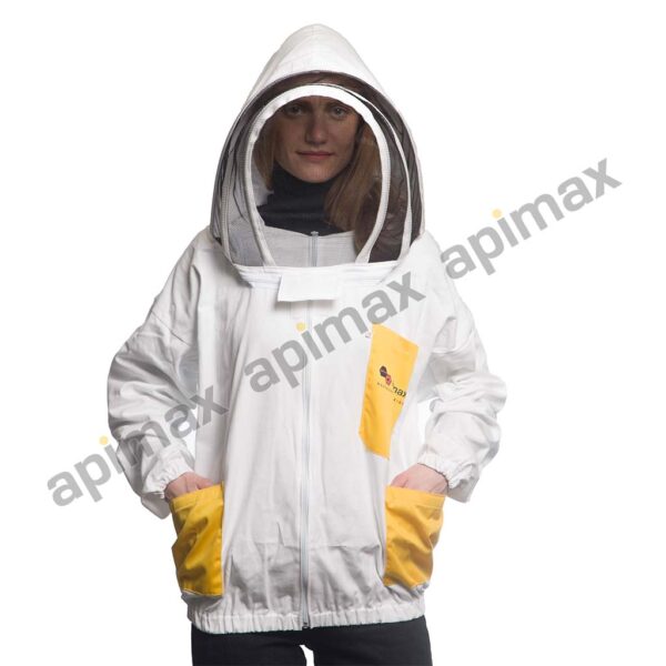 Unisex Μελισσοκομικό Μπουφάν με Μάσκα Αστρονάυτη Apimax Λευκό-Κίτρινο