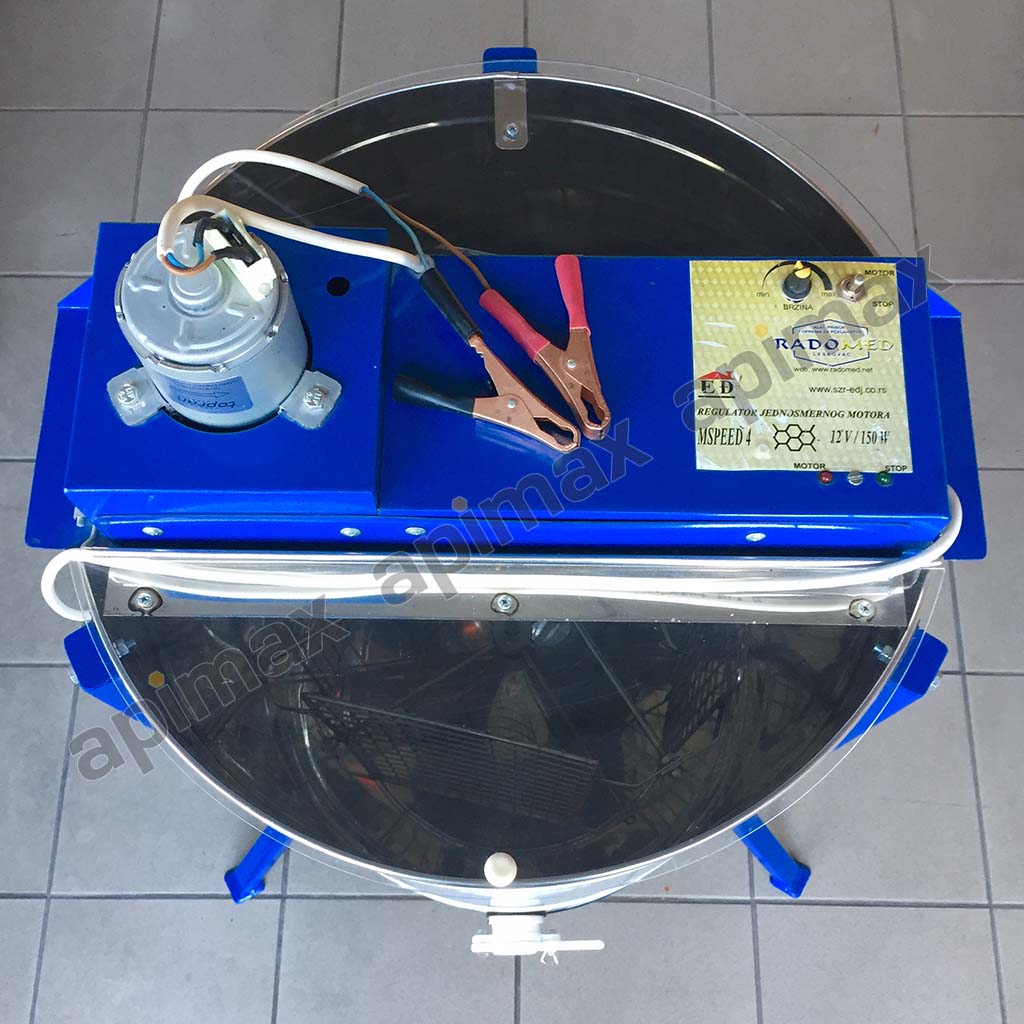 Ηλεκτρικός Μελιτοεξαγωγέας 4 Πλαισίων 12V Μονής Κατεύθυνσης INOX Apimax