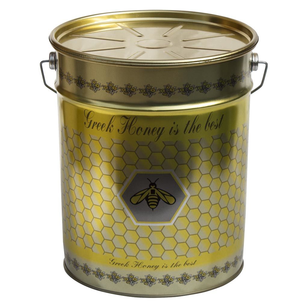 Μεταλλικός Κουβάς-Δοχείο Μελιού με Καπάκι & Τσέρκι 28 kgr Apimax